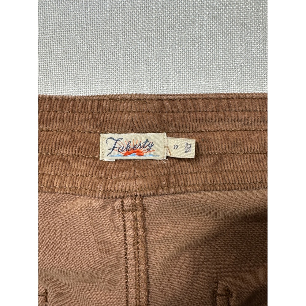Faherty Womens Wide Leg Corduroy Pants Oak Brown High Rise Size 29 - Picture 4 of 9